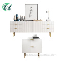 Meuble en bois Meuble de rangement pour banc TV en marbre blanc